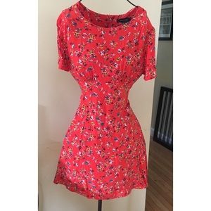 Red floral dress
